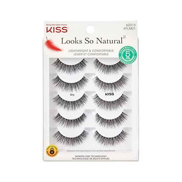 Kiss Looks So Natural Lashes Shy 5 Pairs (Pack of 3)