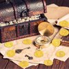 Charniol 200 Pcs Pirate Gold Coins Plastic Gold Treasure Coins Pirate Coins Fake Gold Coins Decorations for Favor Party