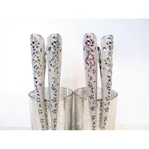 Generic Colorful filigree love, moon, stars and hearts alligator hair claw clips with (Primary color: Pink)