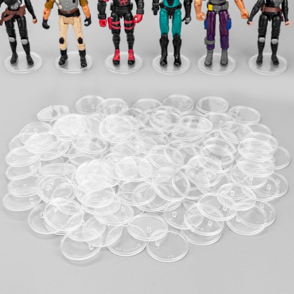 FIGURESLAB Action Figure Stand for Display with Peg, 37.5mm Toy Display Support Stands Base Holder, Compatible with 3.75 Inch VINTAGE (1977-1985) Star Was/GI Jeo Action Figures, 100PCS