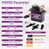 Miuzei MG90S 9G Micro Servo Motor Metal Geared Motor Kit for RC Car Robot Helicopter, Mini Servos for Arduino Project (10)