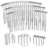 LALAFINA 3 Pieces Metal Hair Comb Clip Wire Hair Combs 20 Teeth Fancy DIY Metal Wire Twist Bridal Wedding Veil Combs for Women Girl DIY Bridal Hair Accessories