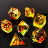 HAOMEJA DND Resin Dice Set Handcrafted Designer 7-Die Polyhedral RPG Dice Set with Sharp Edges for DND Dungeons and Dragons Role Playing Games (Colorful)