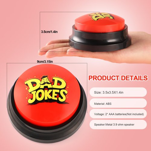 Freetoes Dad Jokes Generator Button,Contains 386 Funny Dad Jokes,Best Dad Ever Gifts and Dad Birthday Gifts from Daughter,Funny Dad Gifts for Christmas,White Elephant,Anniversaries