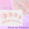 Lifextol 240pc Press on Toenails for Women Toe Press on Nails Short Fake Toe Nails Press ons with Glue&Adhesive Tabs, Acrylic Toe Nail Tips False Toenail Press ons Artificial Fake Toenails-Nude