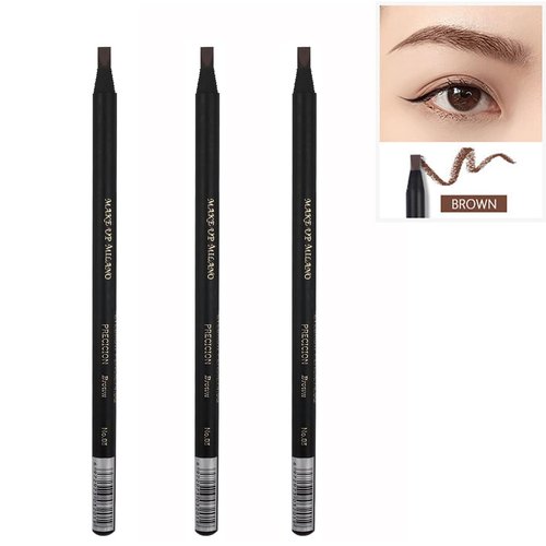 6pcs Waterproof Brown Pre-Draw Mapping Pencils Peel off Eyebrow Pencil Hard Permanent Makeup Eyebrow Pencil (Brown)