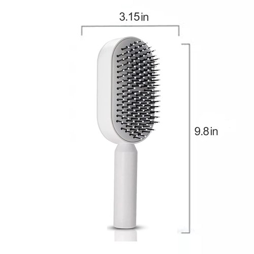 JiedHiur Self Cleaning Hair Brush, 3D Air Cushion Hair Brushes for Women, Airbag Massage Combs for Women, Hair Brush for Thick Hair (White)