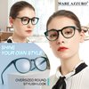 MARE AZZURO Reading Glasses Women Readers +6.0 Stylish Round Reader 6.00 with Spring Hinge