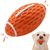 Petinstinct Small Squeaky Dog Toys, Rubber Puppy Football Toy for for Aggressive Chewers, Durable and Interactive Dog Toys for Small Dogs, Tough Fetch Dog Ball Toy, Orange, Small