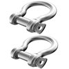 2 Pcs 1/2 Inch 304 Stainless Steel D Ring Shackles 12 mm Screw Pin Anchor Shackle for Traction Steel Wire, 12 mm
