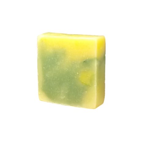 Generic LangleyGirl Lemongrass Harmony Soap Bar - Natural Hydrating Ingredients, Soothing Cleanse for Mature Skin, 4 oz, Cream, green, yellow