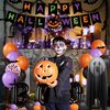 MEHOFOND Halloween Decorations Indoor Set 63Pcs , Spider Web Fireplace Mantel Scarf, Halloween BOO Balloon, Halloween Bats Stickers, Happy Halloween Banner Party Supplies for Home Decor