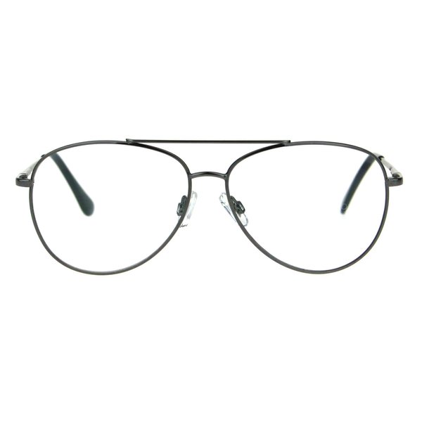 SA106 Mens Metal Rim Officer Pilot Multi 3 Power Focus Progressive Reading Glasses (gunmetal, 3.0)