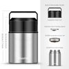 Alxeme Food Jar Insulated Lunch Container Bento Box for Cold Hot Food 27oz Food Flask Wide Mouth Stainless Steel Vacuum Lunch Box for Kids Adult with Spoon Flexible Handle Leak Proof – Silver