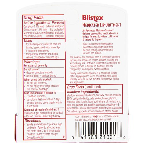 Blistex Medicated Lip Ointment, 0.21 oz