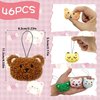 XIPEGPA 46 PCS Mini Animal Plush Toys Set Cute Small Animal Stuffed Toy Keychain for Party Favors Keychain Ornament for Goody Bag Easter Egg Stuffers Carnival Birthday Party Classroom Prizes
