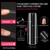 UNA GELLA XXL Long Square Nails Tips 216 PCS No C Curve Straight Nail Tips Full Cover Square Gel X Tips Extra Long Nail Tips Clear False Fake Nails Gel Nail Extension for Nail Salon Home DIY 12 Sizes