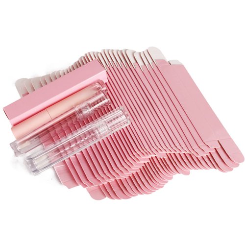 COSIDEA 50 PCS Empty Pink Lip Gloss Boxes W21 xW21 xH121mm， Cosmetic Perfume/Mascara Box Packaging, small Kraft Paper Box Luxury Holder Wrapping