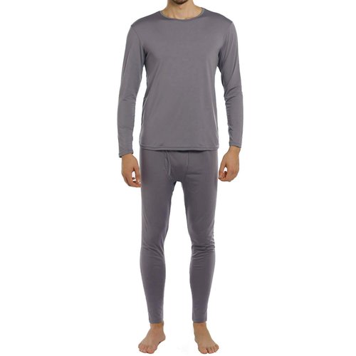 ViCherub Thermal Underwear for Men Fleece Lined Long Johns Thermals Top and Bottom Set Base Layer for Cold Weather Grey M