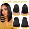 Bob Wigs Human Hair 13x4 Hd Lace Front Wigs Human Hair Pre Plucked 180 Density Short Bob Wig Lace Frontal Wig Glueless Wig Brazilian Virgin Human Hair for Women with Baby Hair Natural Black 14 Inch