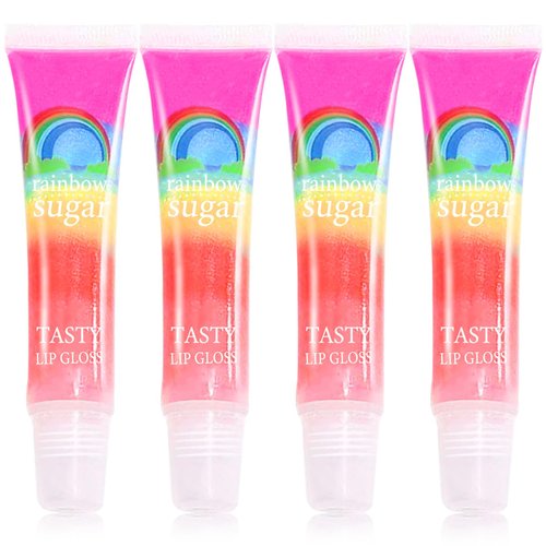 WENJLYJ 4 Pcs Color Changing Lip Gloss,Smooth Long Lasting Shiny Magic Color Jelly Color Changing Lipstick Lip Balm,Moisturizing Colorful Lip Stain Oil Lipgloss Lip Tint Set for Women