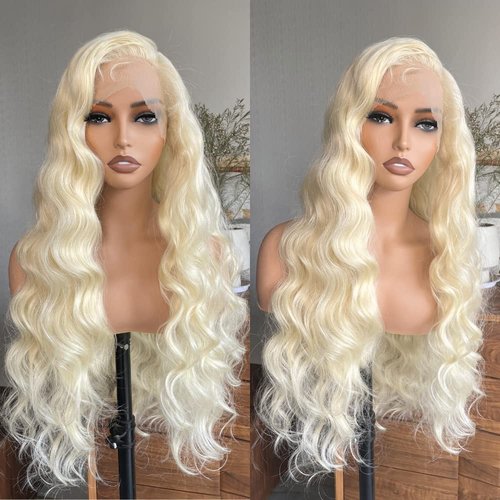 LOLYDEER 32 Inch 613 Synthetic Lace Front Wig Long Blonde Wig Glueless13x4 Lace Front Blonde Wigs For Black Women Loose Wave HD Lace Front Wigs Pre Plucked With Baby Hair