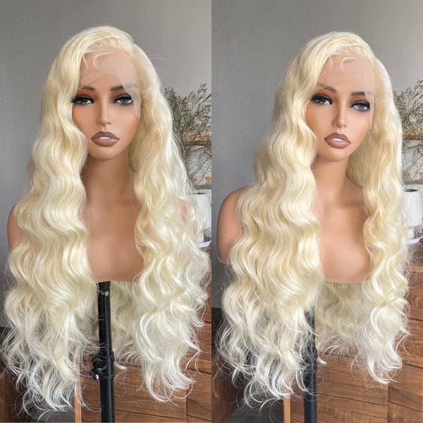 LOLYDEER 32 Inch 613 Synthetic Lace Front Wig Long Blonde Wig Glueless13x4 Lace Front Blonde Wigs For Black Women Loose Wave HD Lace Front Wigs Pre Plucked With Baby Hair