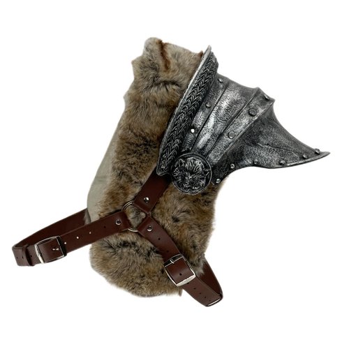 LOOYAR Forged Foam Viking Valor Shoulder Armor - PU Foam Viking LARP Costume Prop for Halloween, Historical Reenactments, and Gifts Silver