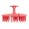 Tangols Triple-Fold Elastic Shampoo Hair Brush with Flexible-Soft Bristles, Promotes Hair Growth & Dandruff Removal, Scalp Exfoliator Head Massager Shampoo Shower Brush for All Hair Types (Red)
