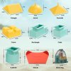 Sand Pal Beach Toys Sand Castle Kit - 9 Pieces Travel-Friendly Sand Toys for Kids Ages 3-12 - Outdoor & Indoor Play Sandbox Toys Set - Sand Castle Building Molds & Tools for Adults with Mesh Bag
