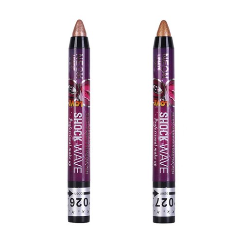 Go Ho 2PCS Shimmer Eyeshadow Sticks, Ultra Pigmented Makeup Eye Shadow Powder Long Lasting Eye Shadow Pen,026 Champagne Gold & 027 Bronze