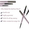 [ 2 Pack]Eyebrow Pencil, Waterproof Eyebrow Makeup with Dual Ends, Professional Brow Enhancing Kit with Eyebrow Brush (Dark Brown #1)