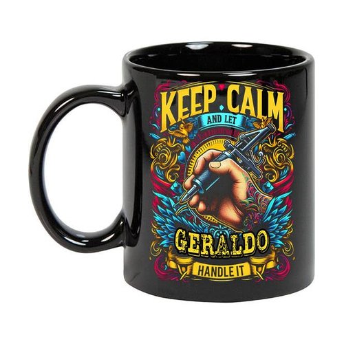 Maynard Ruiz Keep Calm and Let Geraldo Handle It 11oz Black Mug Personalized Tattoo Artist Coffee Cup, Tattoo Artist Present, Tattoo Artist Gift Ideas, Tattoo Artist Birthday Gifts 249861