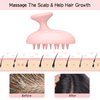 SHINLEA Silicone Scalp Massager Shampoo Brush, Head Scrubber with Soft Bristles for Hair Growth, Scalp Exfoliator for Dandruff Removal, Wet Dry Hair Brush for Scalp Care, Pink