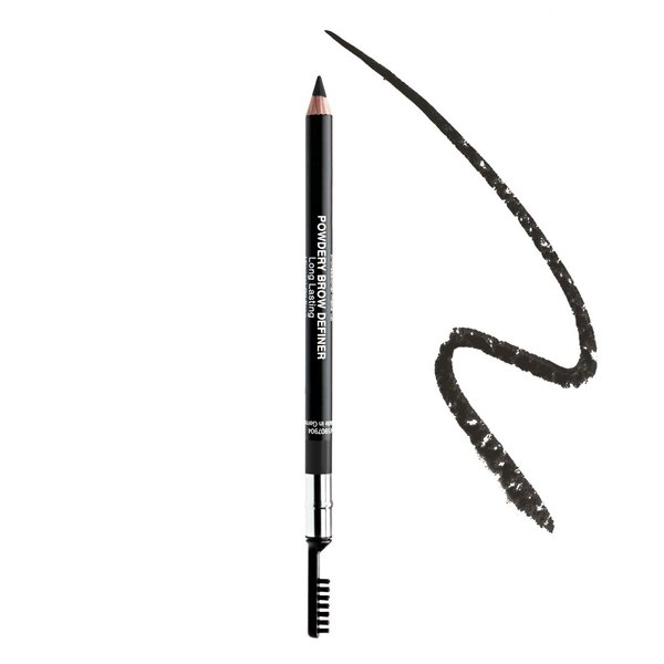 Radiant Professional Powdery Brow Definer - Eyebrow Pencil With Powdery Texture & Matte Finish For Perfect Naturally Defined Brows - Long Lasting Brow Filler With Comb - 1.19g (06 BLACK)