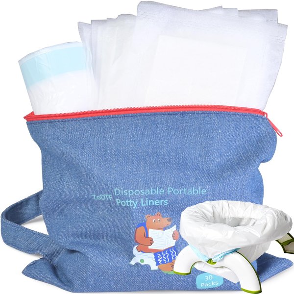 30 Count Travel Potty Refill Bags and Absorbent Pads. Compatible with OXO Tot 2-in-1 Go Potty. portable potty bags, Disposable potty liners with Leak-Resistant Compatible with Most Potty Seat, Chairs