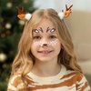 HIFANMM Christmas Fake Tattoos Glitter Xmas Reindeer Face Temporary Tattoos Cute Animal Deer Face Jewels Tattoo Stickers for Adults Kids Christmas New Year Eye Makeup Kit for Face Decor Supplies 2Pcs