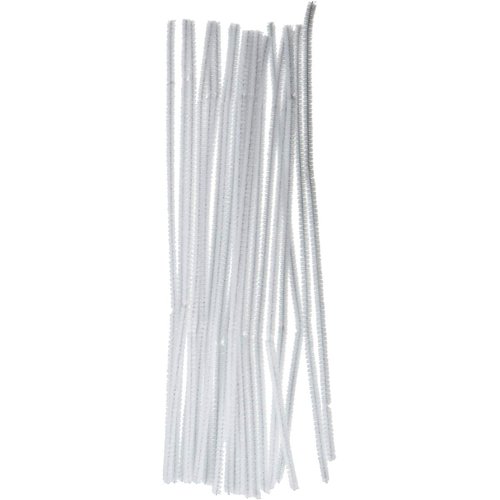 Darice Chenille Stems, 100 Piece (6mm x 12in), White, Count