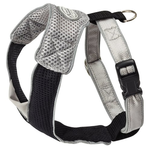 Doggles V Mesh Dog Harness, Gray/Black, XX Small