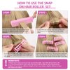 28 Pieces Hair Roller, 0.6 Inch/ 1.5 cm Small Size Plastic Hair Rollers Hair Curlers with Steel Pintail Comb Rat Tail Comb for Short Hair Long Hair Hairdressing Styling Tools (Pink)
