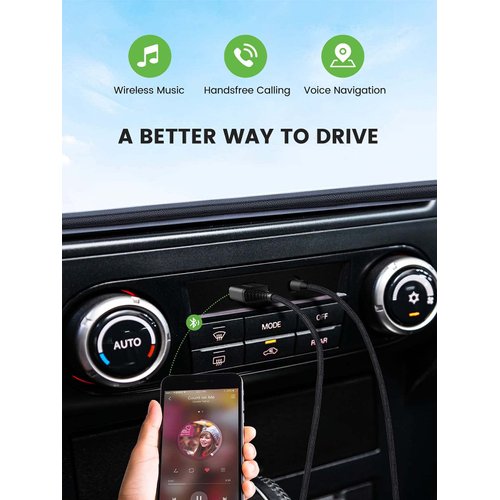 HVMLAK Bluetooth Aux Adapter for Car, USB Power Bluetooth 5.2 Receiver with 3.5mm Jack Kit Aux Input Microphone Handsfree Calling, Aux to Bluetooth Car Adapter for Home HiFi Stereo Speakers