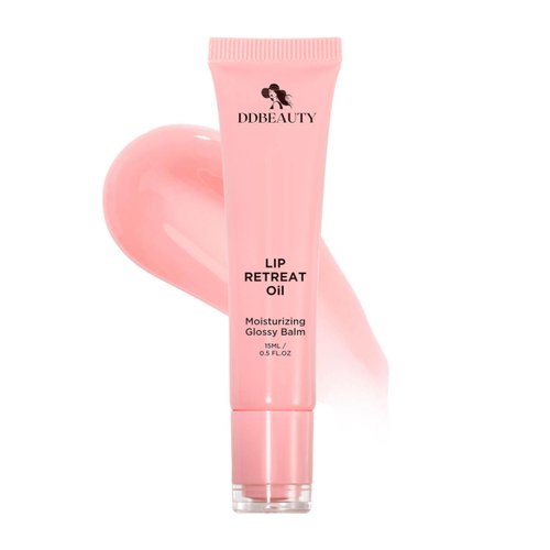 DD BEAUTY LIP RETREAT OIL, Sheer Color, Mineral Based with Vitamin E, Squalane, Non-Sticky, Glossy Balm, Moisturizing, Nourishes, Protects, Softens and Revitalizes The Lips (Peach)
