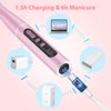 Electric Nail File, LveSunny 12 in 1 Professional Cordless Nail Drill Buffer Machine for Natural Acrylic Gel Nails, Digital Display, 5-Speed F/R, USB Portable Efile, 20000 RPM Electric Nail Care Kit