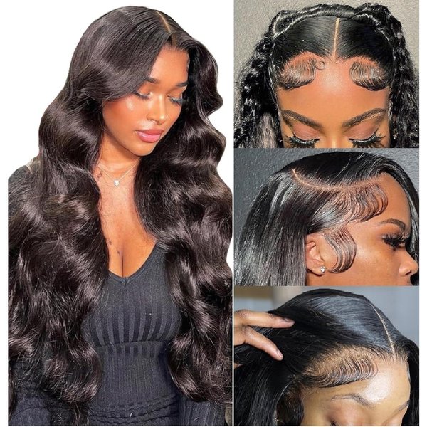 MAKATI 26Inch Body Wave Lace Front Wigs Human Hair 13X4 Lace Front Wigs Human Hair Pre Plucked With Baby Hair 180% Density Glueless Transparent HD Lace Frontal Wigs Human Hair Wigs For Black Women