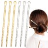 6 Pack Chinese Hair Stick for Women Metal Hair Bun Chopstick Long Hairstick Fashionable Styling Hair Pins Accessories for Women Girl (Gold and Silver)