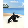 Generic 3D Printed Orca, 3 pcs Articulated Orca Whale, Fun Home Decor, Executive Desk Decor, Fidget Toy for ADHD/Autism, Medium, Black