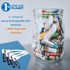 bump AAA 1.5V Rechargeable Batteries, 4-Pack, Lithium Ion, High Output, Fast USB-C Charging, Long Lasting, for Remotes, Toys, Keyboards, Wireless Mice, Includes Charger Cable