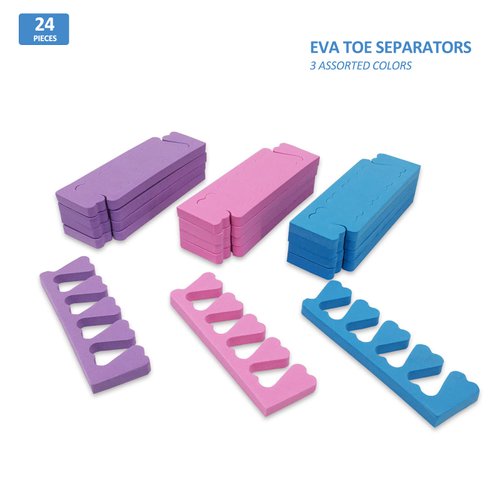 24 Pieces Soft Foam Toe Separators Toe Spacers Great Toe Cushions for Nail Polish, Pedicure, Manicures