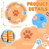 Justforjoyful 48Pcs Blue Dog Birthday Party Supplies Puppy Party Dessert Tableware Dinnerware Set Paw Paper Plates Paw Shaped Disposable for Cartoon Birthday Paw Print Table Party Decor