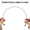 IFAMIO 8 Pcs Metal Hair Band for Men Women Hair Bands Simple Unisex Fashion Headbands Black Wavy Hair Hoop Outdoor Sports Head Bands Headwear Elastic Non Slip Hair Accessories